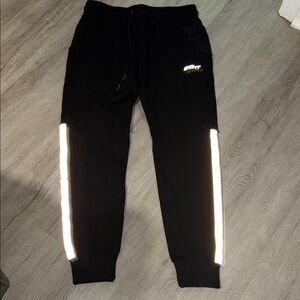 Men's SUPER RARE Black Reflective Sweatpants Joggers L